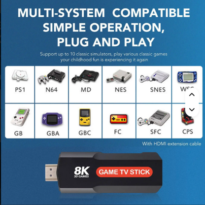 Game Stick Console TV 4K – Double Système
