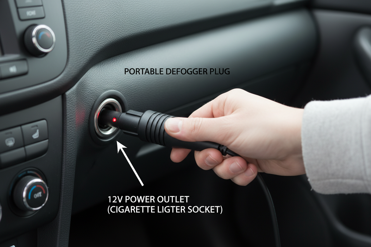 how to plug a defogger in a car